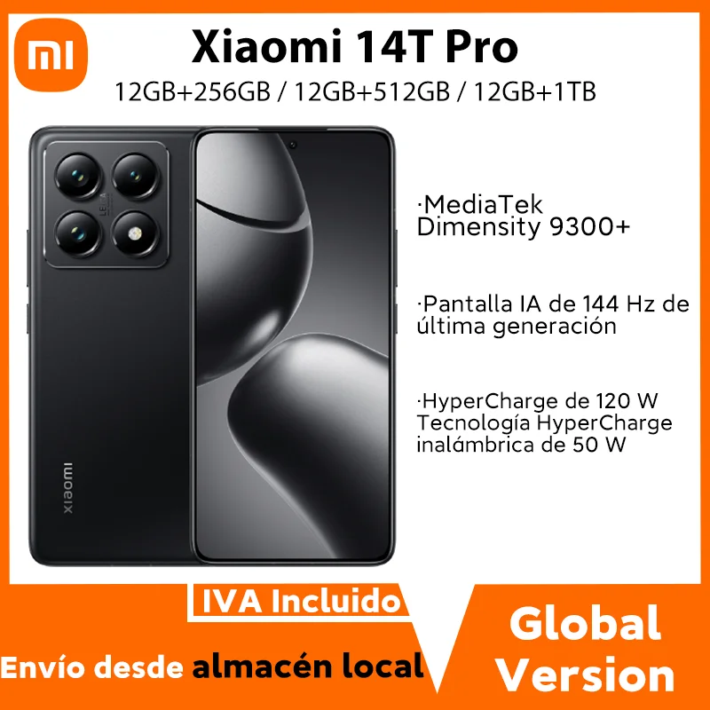 Globale Version Xiaomi 14T Pro 5G Globale Version 50MP Leica Kamera MediaTek Dimensity 9300+ 6.67'' 144Hz AMOLED 120W HyperCharge Handy