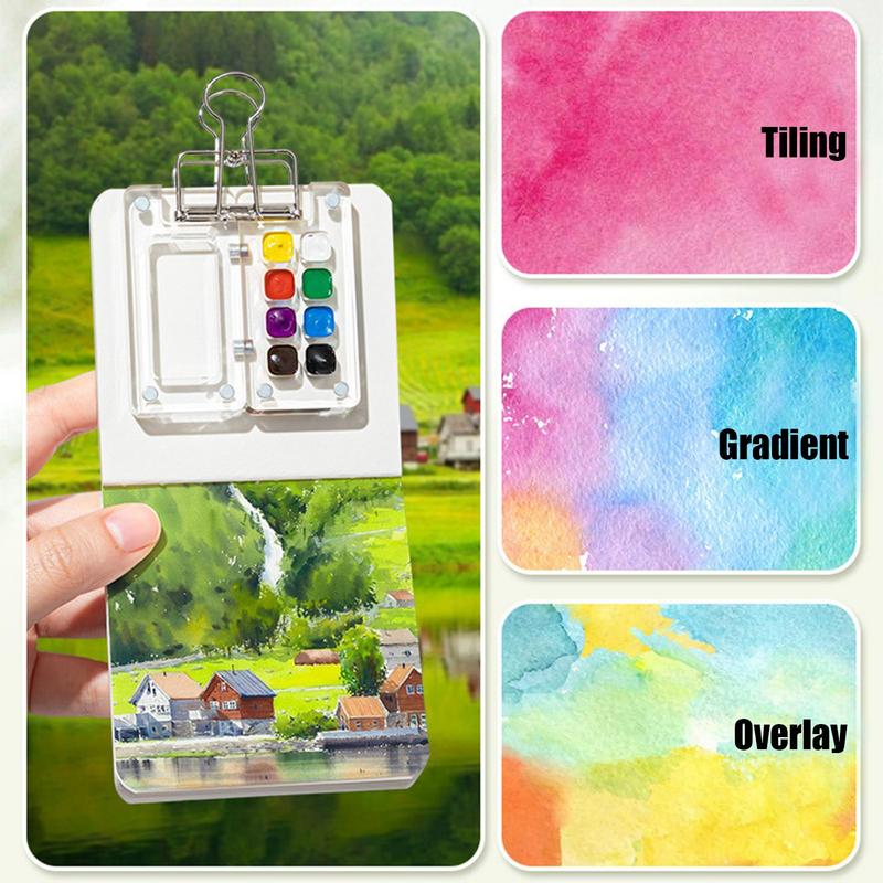 Acryl Mini Aquarell Palette leer Gitter tragbare Farbbox Reise Malerei Aquarell Verpackung Farbe Tablett Kunst liefert