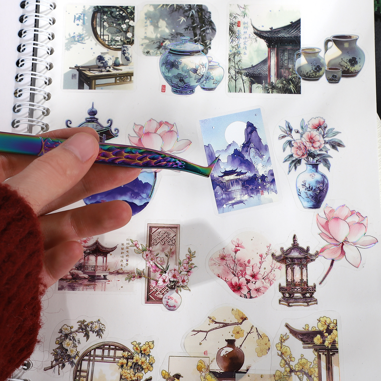 JIANWU Stainless Steel High Density Grafting Tweezers Journal Collage Tool Creative DIY Student Supplies Stationery