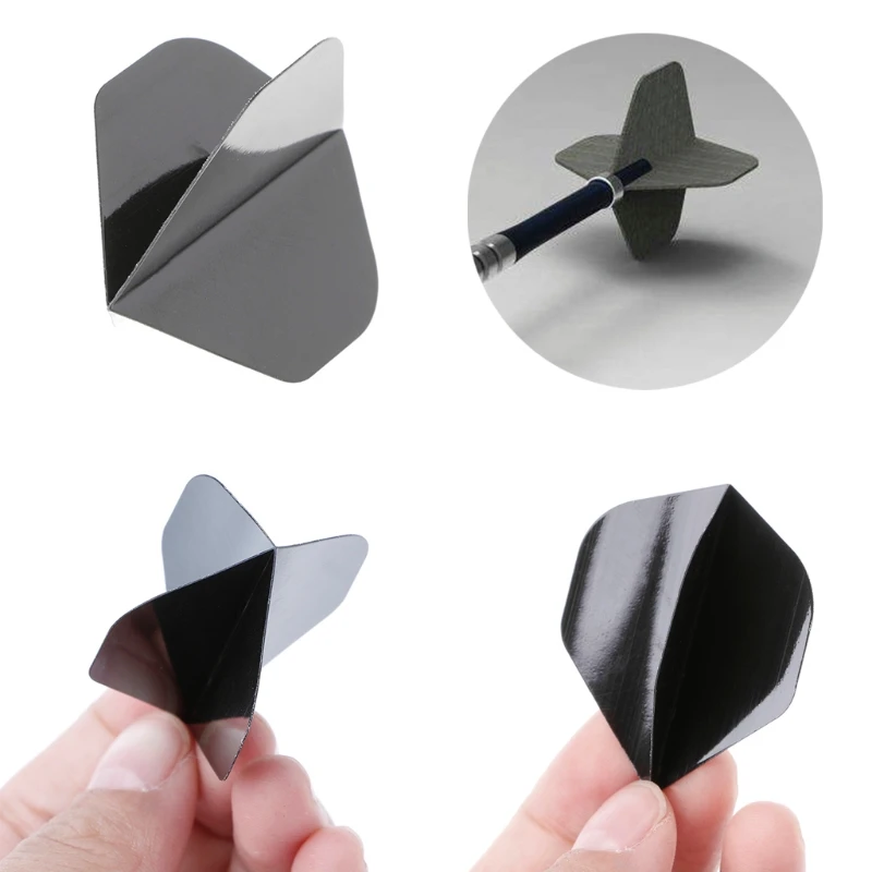 30 Pcs คุณภาพสูง Simple Black PET Dart เที่ยวบิน