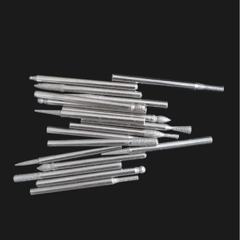 30pcs/lot Shank Diamond Burs Set With Box For Electric Grinder Power Accessories Abrasive Drill Bit Rotary Tool Sets 2.35mm