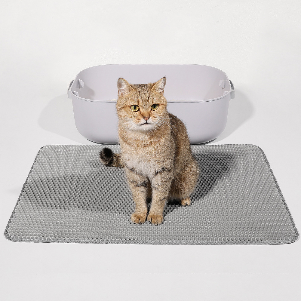 Kattenbakmat Dubbellaags huisdier Antislip Grote kattenbak Filtermat Slijtvaste waterdichte antislip kattenbakmat