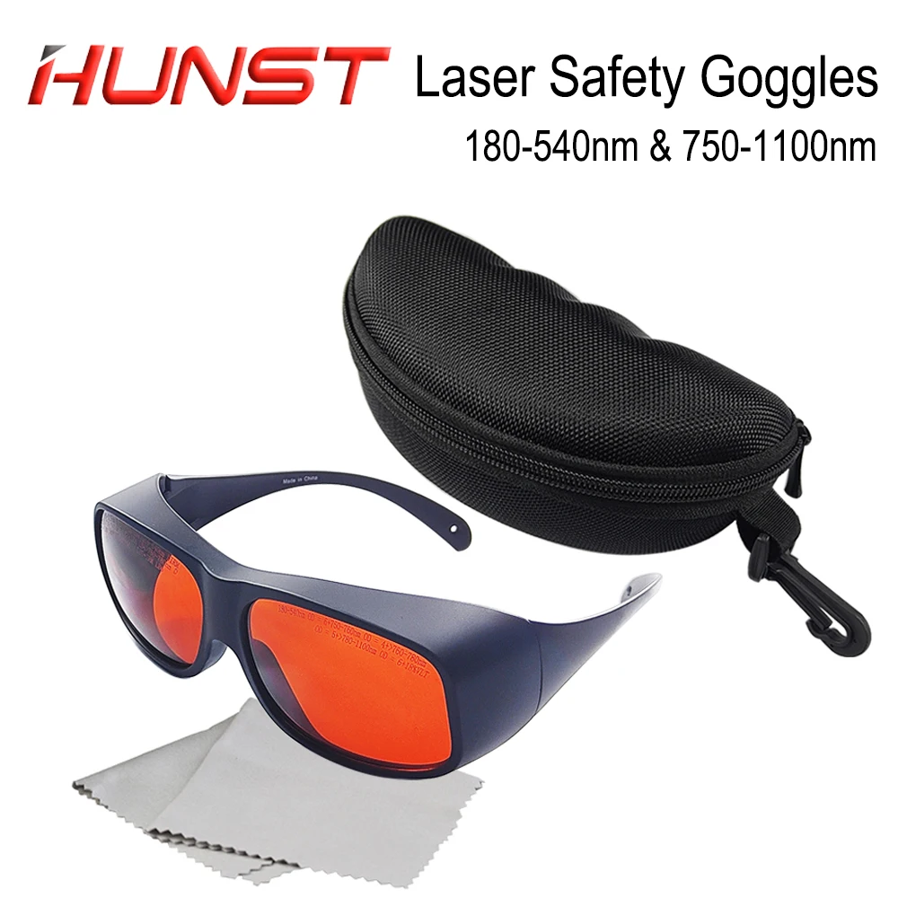 HUNST OD6 + Gafas de seguridad láser de fibra verde UV Gafas protectoras de 355 y 532 y 1064 nm de longitud de onda Gafas protectoras.