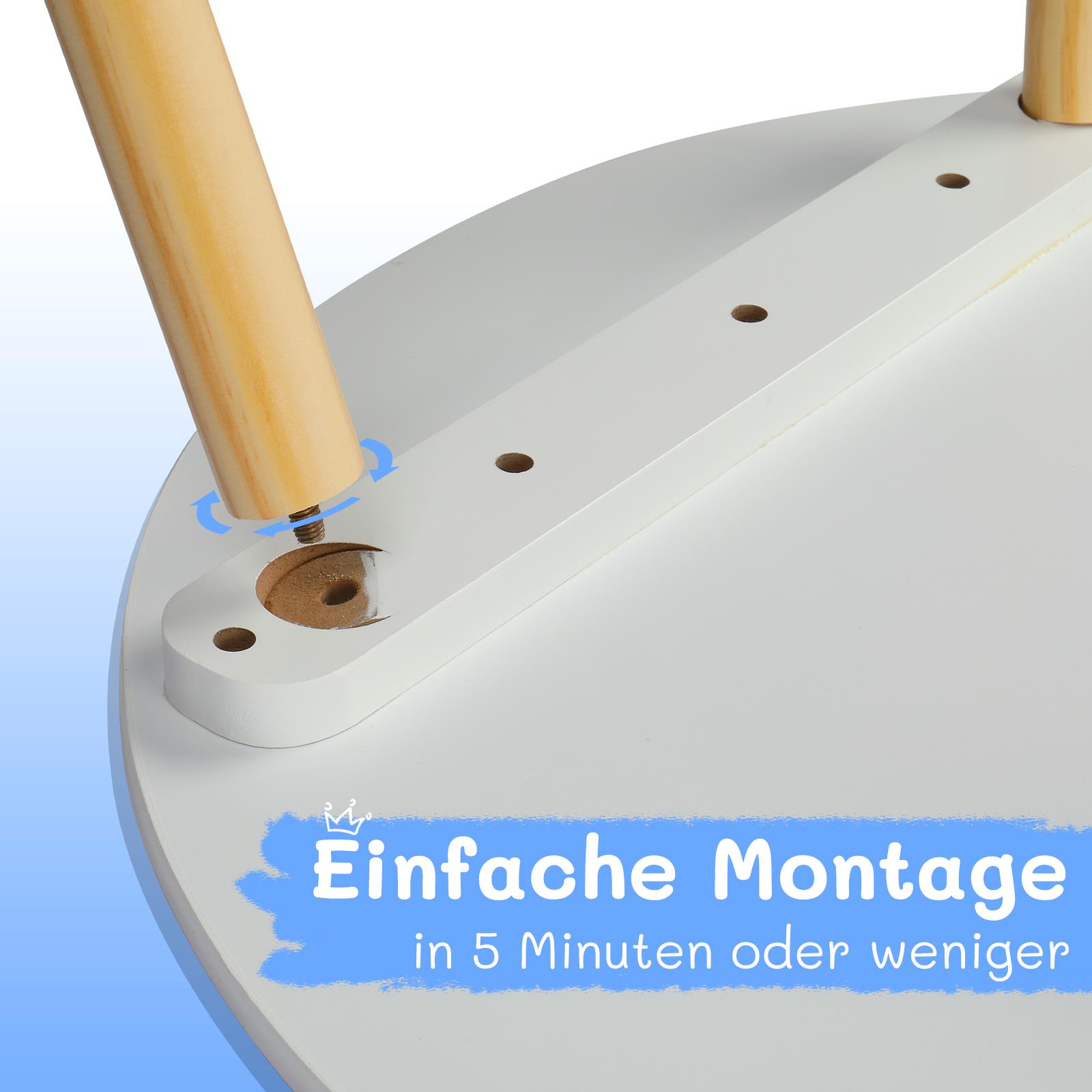 3-Piece Kids Wooden Round Table & Chair Set - Perfect for Toddlers' Arts, Crafts, Reading & Snacks, White