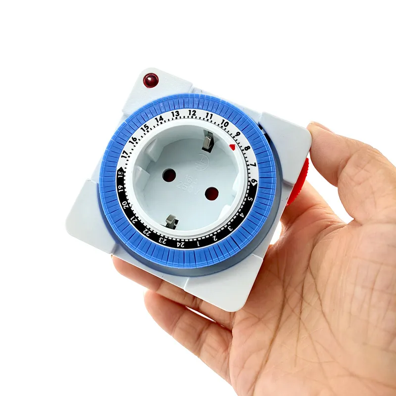 EU 24 Hours Timer Switch Timer Plug in Mechanical Grounded Programmable Smart Countdown loop Switch Socket Indoor Auto Power off