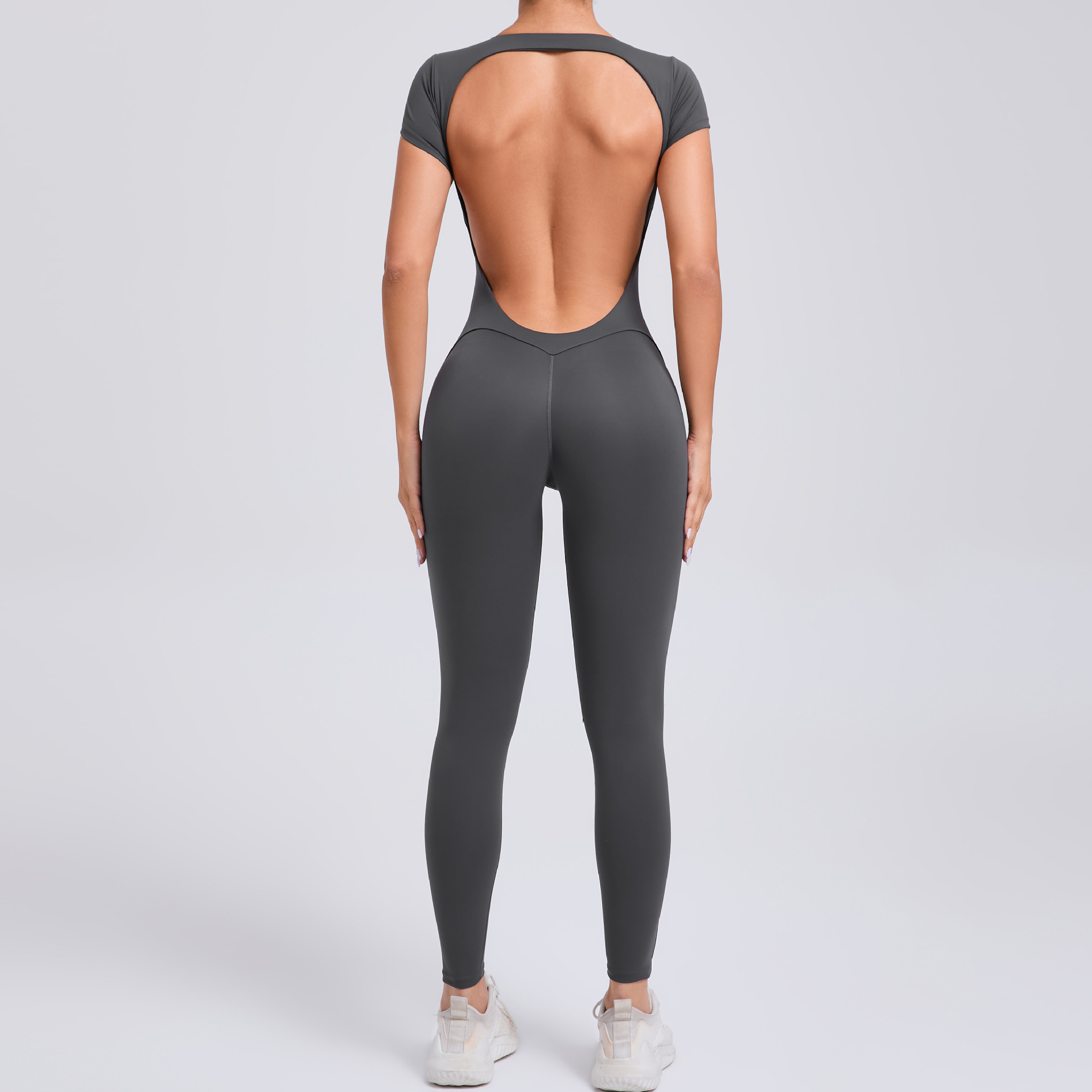 Conjunto de Yoga para mujer, traje Sexy de una pieza con espalda descubierta, peleles femeninos, ropa de Yoga de secado rápido, monos de entrenamiento, mono deportivo acampanado