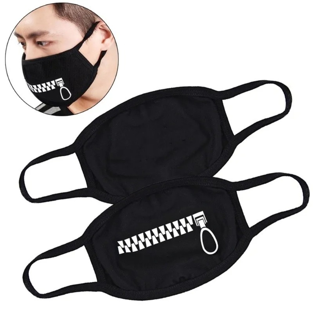Cute Keep Warm Party Masks Half Face Cartoon Pattern Anti-Dust Mask Thickening Washable Festive Respirator