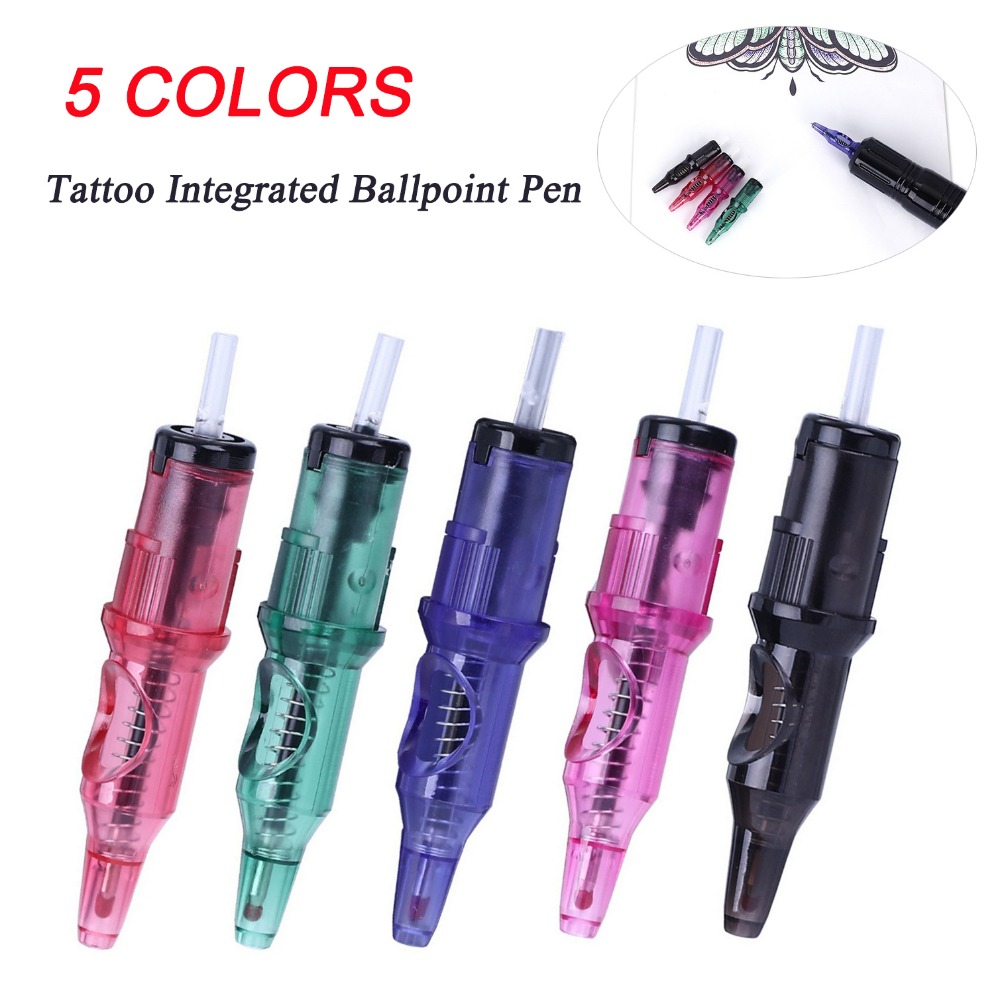5/10/20PCS Ballpoint Tattoo Cartridge Needles for Player&Beginner&Designer Drawing Practice Tattoo Refill Multicolor Stippling