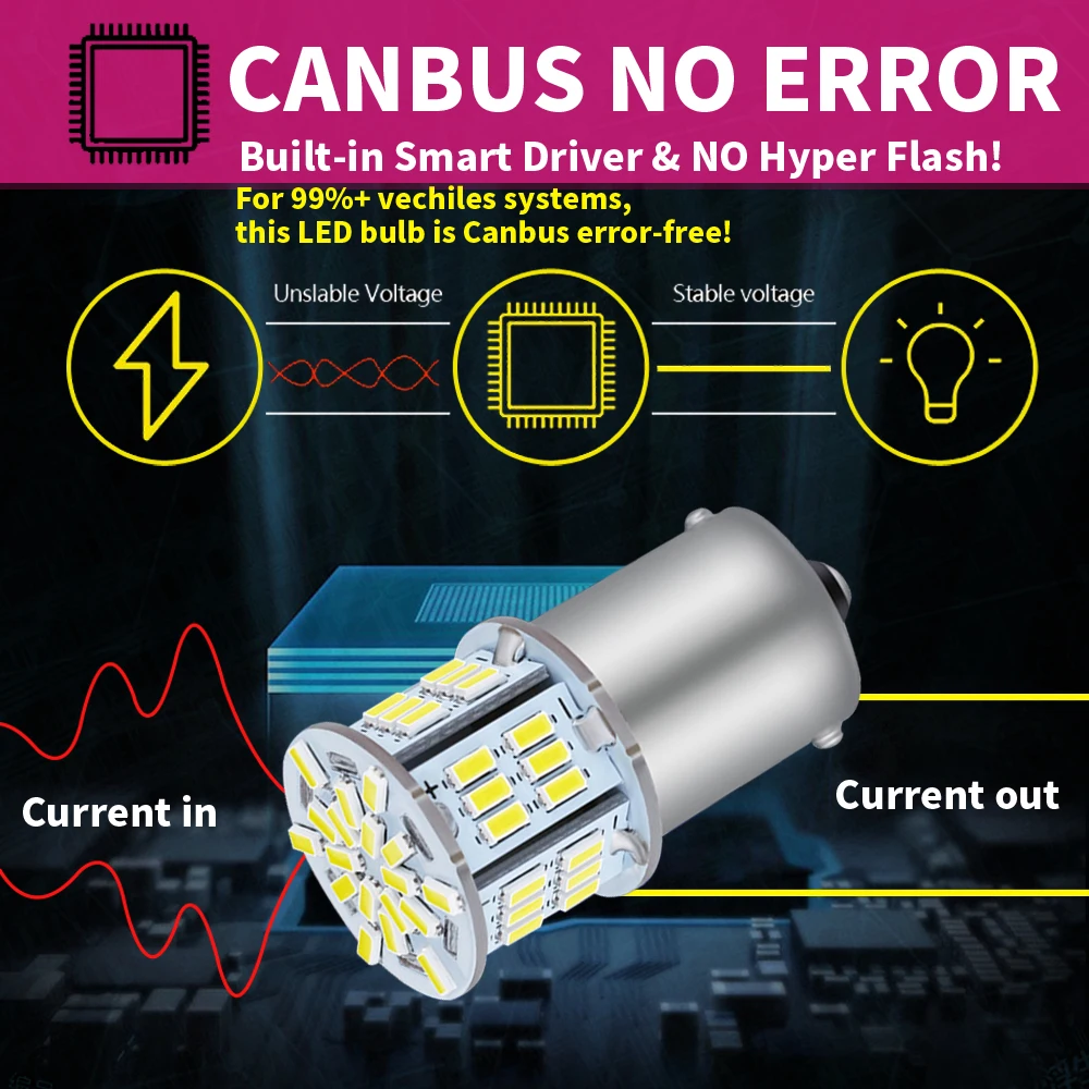 2 uds luz LED de marcha atrás lámpara Blub P21W BA15S Canbus para VW Passat B5 B5.5 B6 Golf mk3 mk4 mk5 mk6 3 4 5 6 Polo 6n 6r 9n Touran
