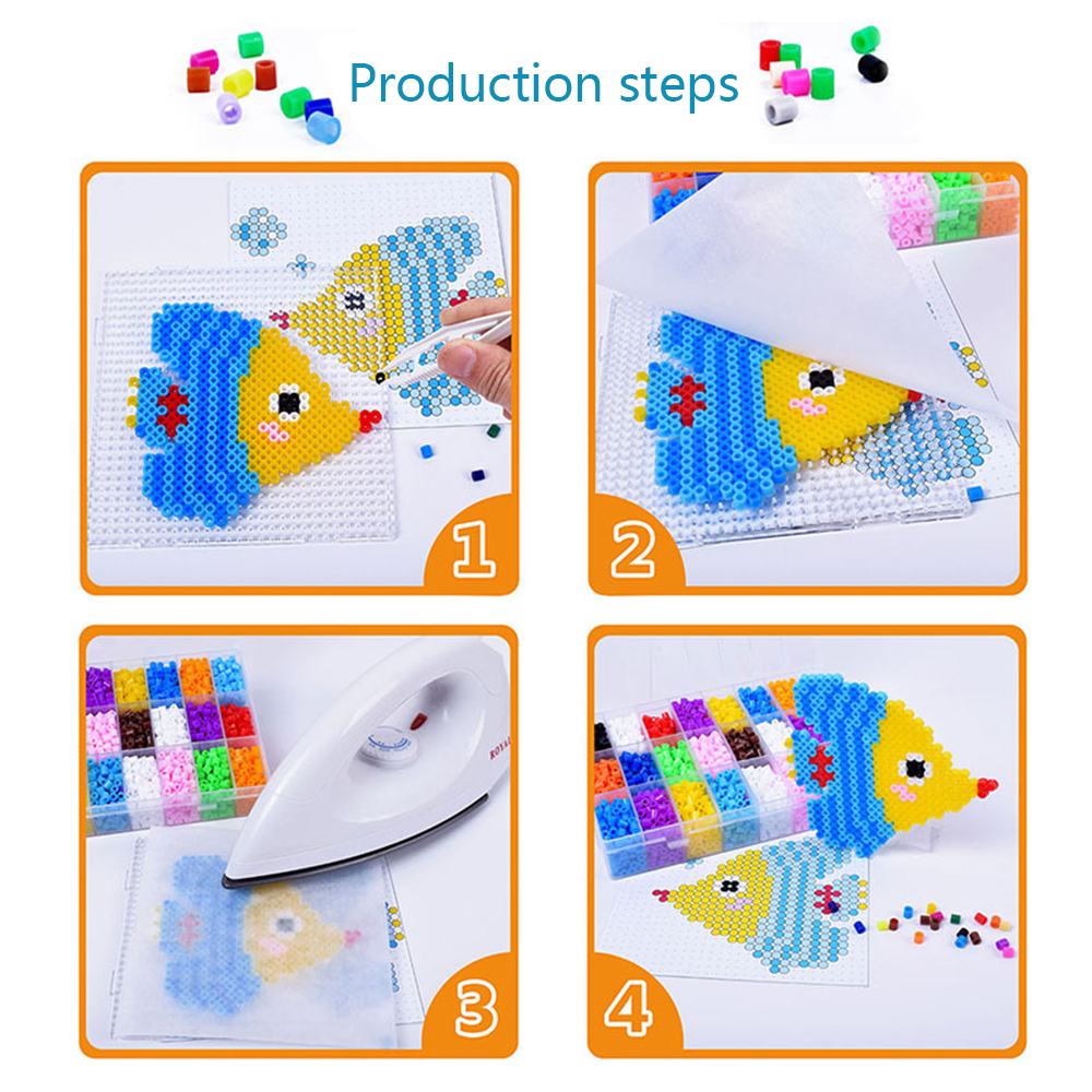 Sicherungsperlen, 5 mm, 1000 Stück, 36 Farben, perlmuttfarbene Eisenperlen für Kinder, Hama-Perlen, DIY-Puzzles, hochwertiges handgefertigtes Geschenk für Kinder, Perler-Spielzeug