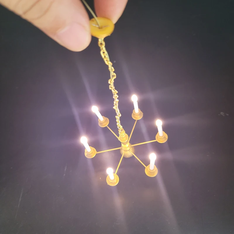 1/25 Mô Hình Quy Mô Led Ốp Trần Nhà Búp Bê Đồ Nội Thất Đèn Chùm 3V Ánh Sáng Cát Bàn Tự Làm Chất Liệu Thu Nhỏ Phụ Kiện Trẻ Em Đồ Chơi