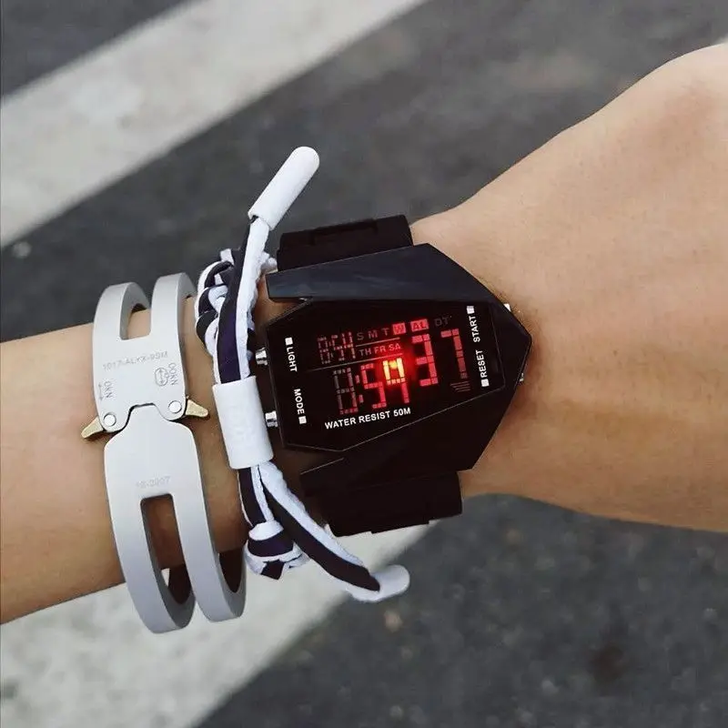 Reloj de avión multifunción para estudiantes de secundaria, reloj electrónico deportivo para niños y niñas de secundaria