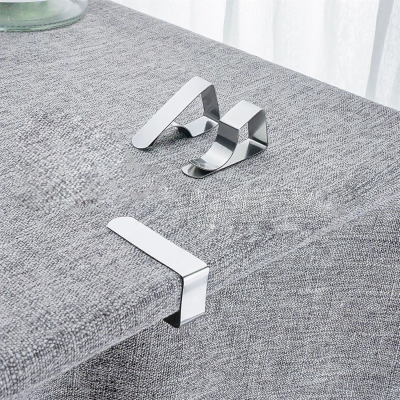 8 Uds Clips para mantel abrazadera antideslizante de acero inoxidable Mini cubierta de mantel ajustable Clips de fijación para acampar boda