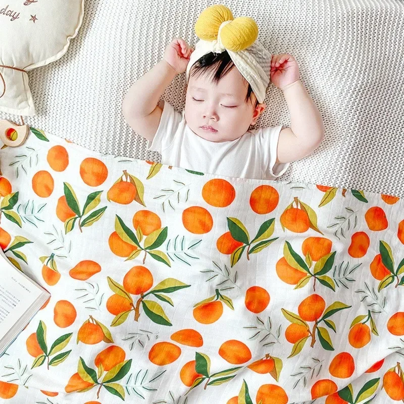 Cobertor De Musselina De Bebê De Algodão De Bambu Macio, Super Envoltório Swaddle, Carrinho Infantil, Capa De Enfermagem, Toalha De Banho, 120x120cm