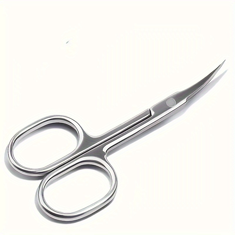 2 szt. precyzyjnych, zakrzywionych nożyczek ze stali nierdzewnej do manicure i pedicure. Ergonomiczna konstrukcja do usuwania martwego naskórka, skórek i odcisków