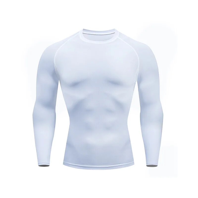 Ropa de Fitness de manga larga para hombre, camiseta de Basecoat de entrenamiento de baloncesto, ajuste ajustado, compresión de secado rápido, alta elasticidad