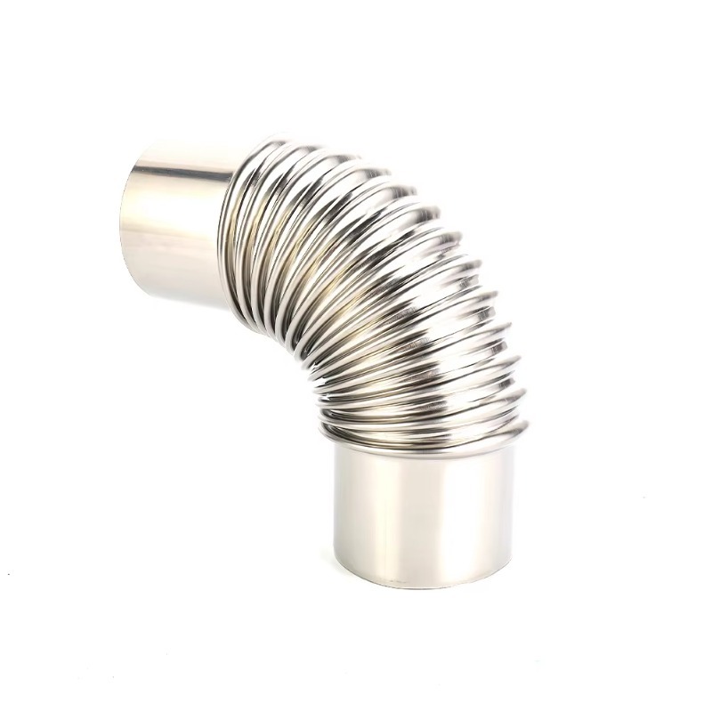 60/70/80 มม. สแตนเลส 90 องศาข้อศอก Chimney Liner Bend 90 °   ท่อเตาหลายปล่องสําหรับปล่องไฟเตาไม้แคมป์ปิ้งกลางแจ้ง