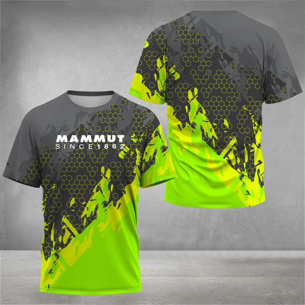Camiseta de senderismo al aire libre para hombre, diseño impreso en 3D, escalada en roca, correr a campo traviesa, ropa de camping Drifit a la moda