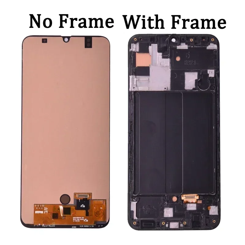 Pantalla LCD Super AMOLED para móvil, digitalizador táctil con marco para Samsung A50, SM-A505FN/DS, A505F/DS, A505