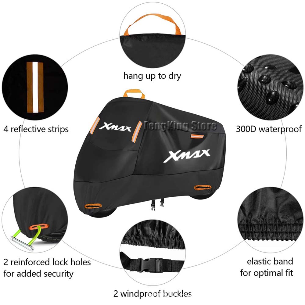For YAMAHA XMAX X-MAX 125 250 300 400 Motorcycle Cover Waterproof Outdoor Scooter UV Protector Rain Cover