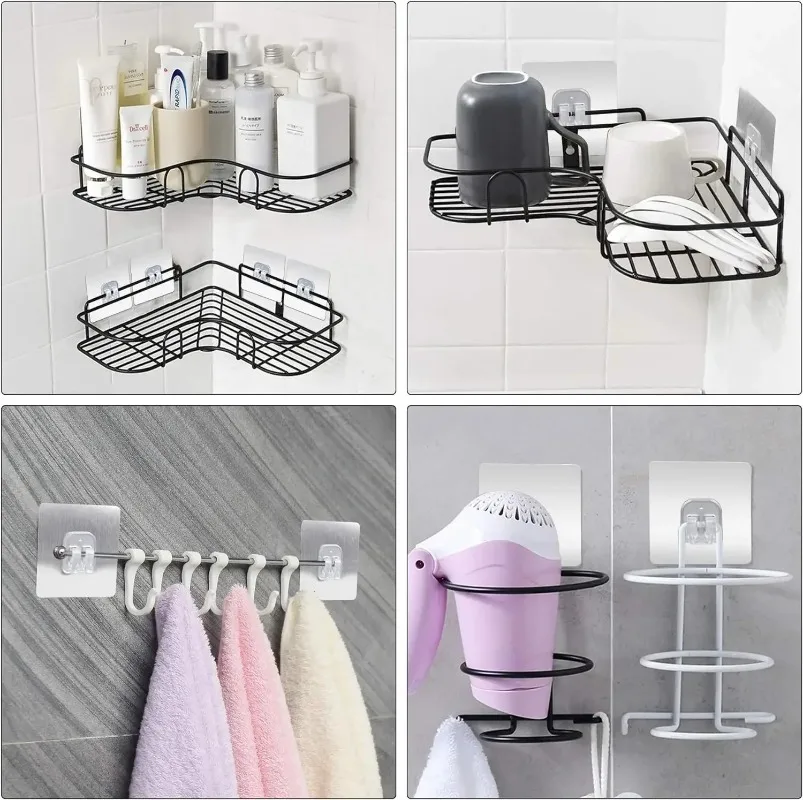 1-40 pezzi ganci autoadesivi supporto per appendere mensola trasparente gancio per cucina bagno portaoggetti da parete adesivi di fissaggio gadget