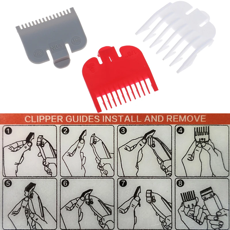 3Pcs/set Hair Clipper Guards Guide Combs Trimmer Cutting Guides Styling Tool Attachment Compatible Replacement Hair Trimmer Tool