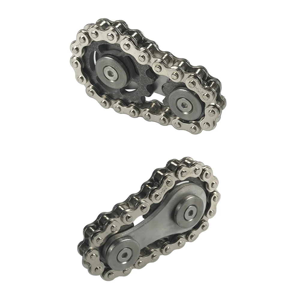 1/2-Pack with Pouch Chain Gear Fidget Spinner-3-Layer Stainless Steel Finger Gyro Toy with Ball Bearing for Stress Relief&Focus