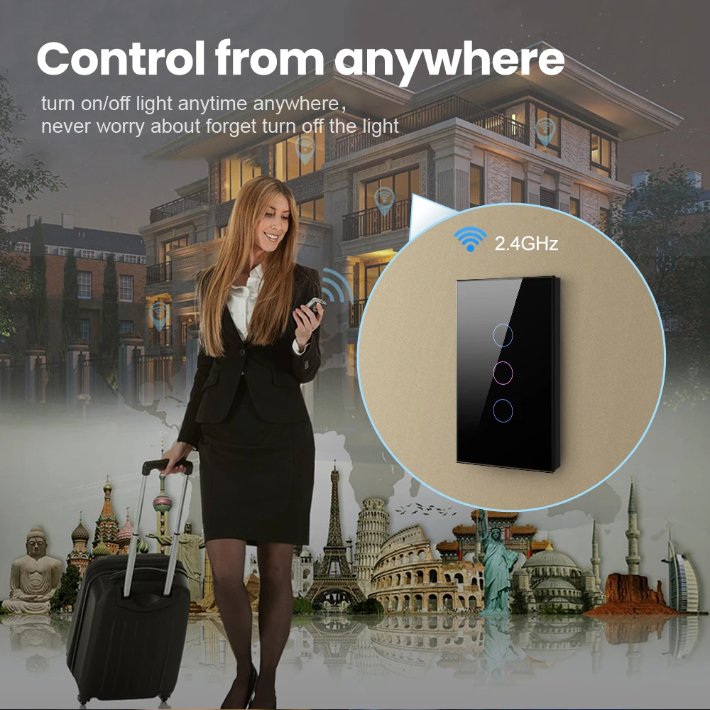 AVATTO Tuya ZigBee สวิตช์ไฟสมาร์ท REMOTE Voice Control Wall 1/2/3/4 GANG Touch Sensor SWITCH ทํางานร่วมกับ Alexa,Google Home