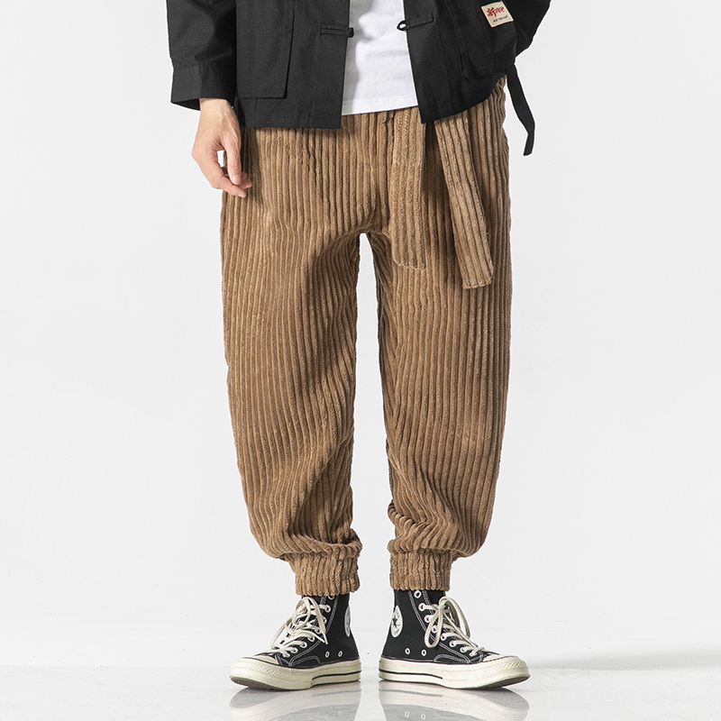 Calças Harajuku de veludo masculino e feminino, moletom espesso, calça casual quente, streetwear harém, nova moda, outono e inverno