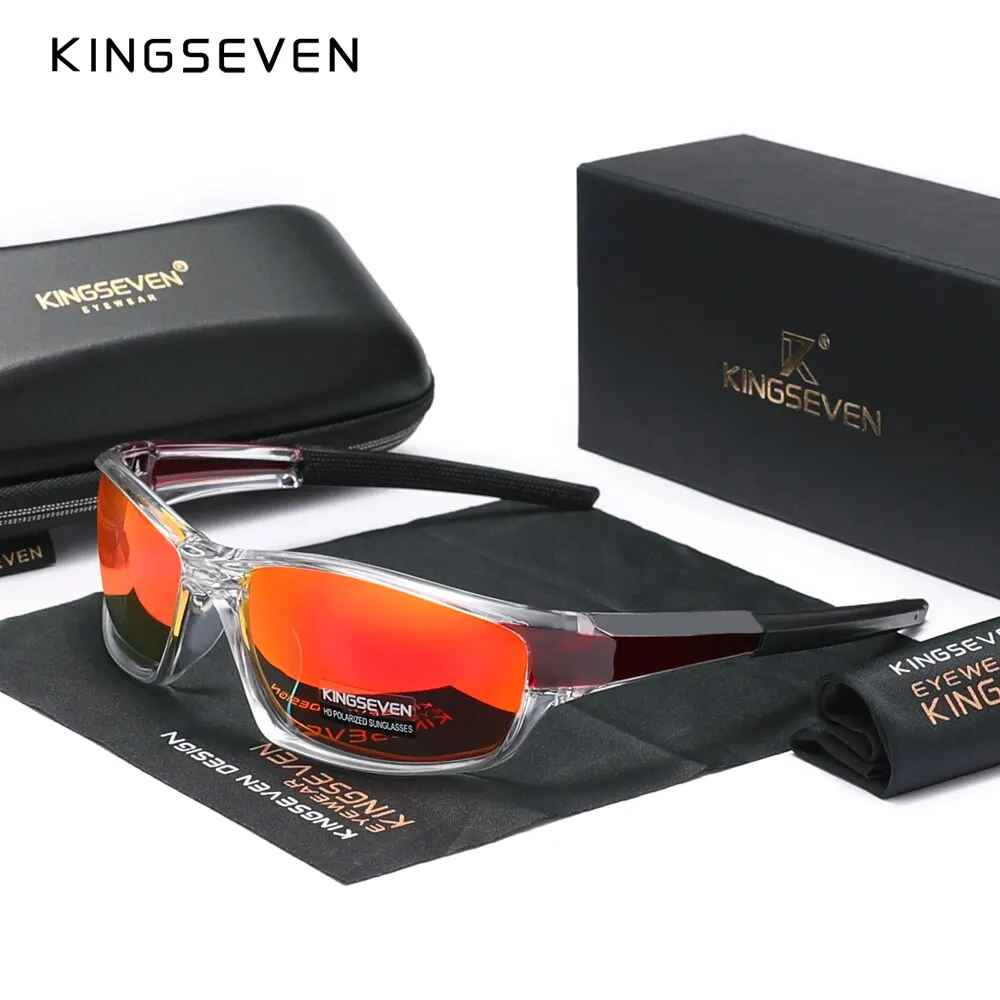 정품 KINGSEVEN 새로운 2024 디자인 남성 스포츠 편광 선글라스 여성 UV 렌즈 여행 패션 안경