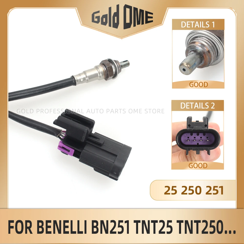 Sensor de oxigênio banda larga sensores o2 relação ar combustível do carro sonda lambda para benelli bn251 tnt25 tnt250 bn tnt 25 250 251 tubo exhuast