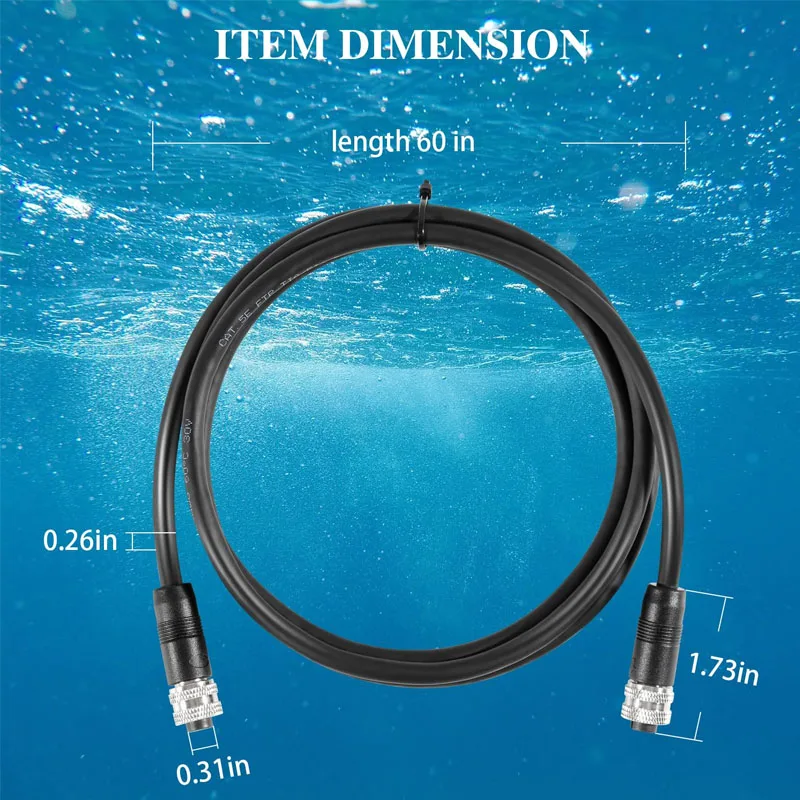 Humminbird 4. 00-6 Boot Ethernet-Kabel 5 Fuß, passend für alle Helix 15, Helix 12, Helix 10, Helix 9 usw., alle Apex Solix Onix-Modelle