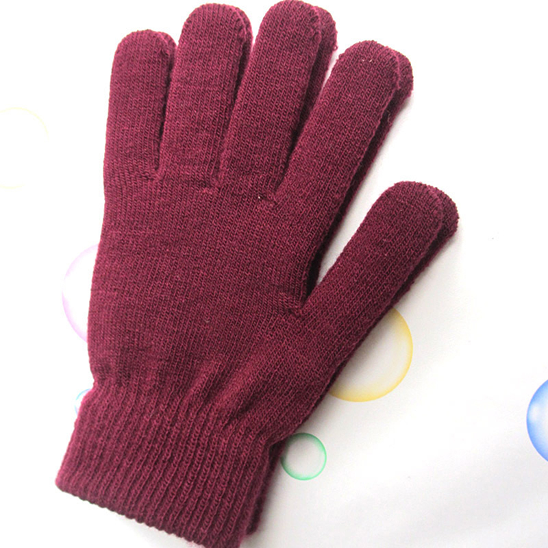 Women Cashmere Knitted Gloves Autumn Hand Warmer Winter Thicken Lining Full Fingered Mittens Skiing Short Wrist Gloves Solid