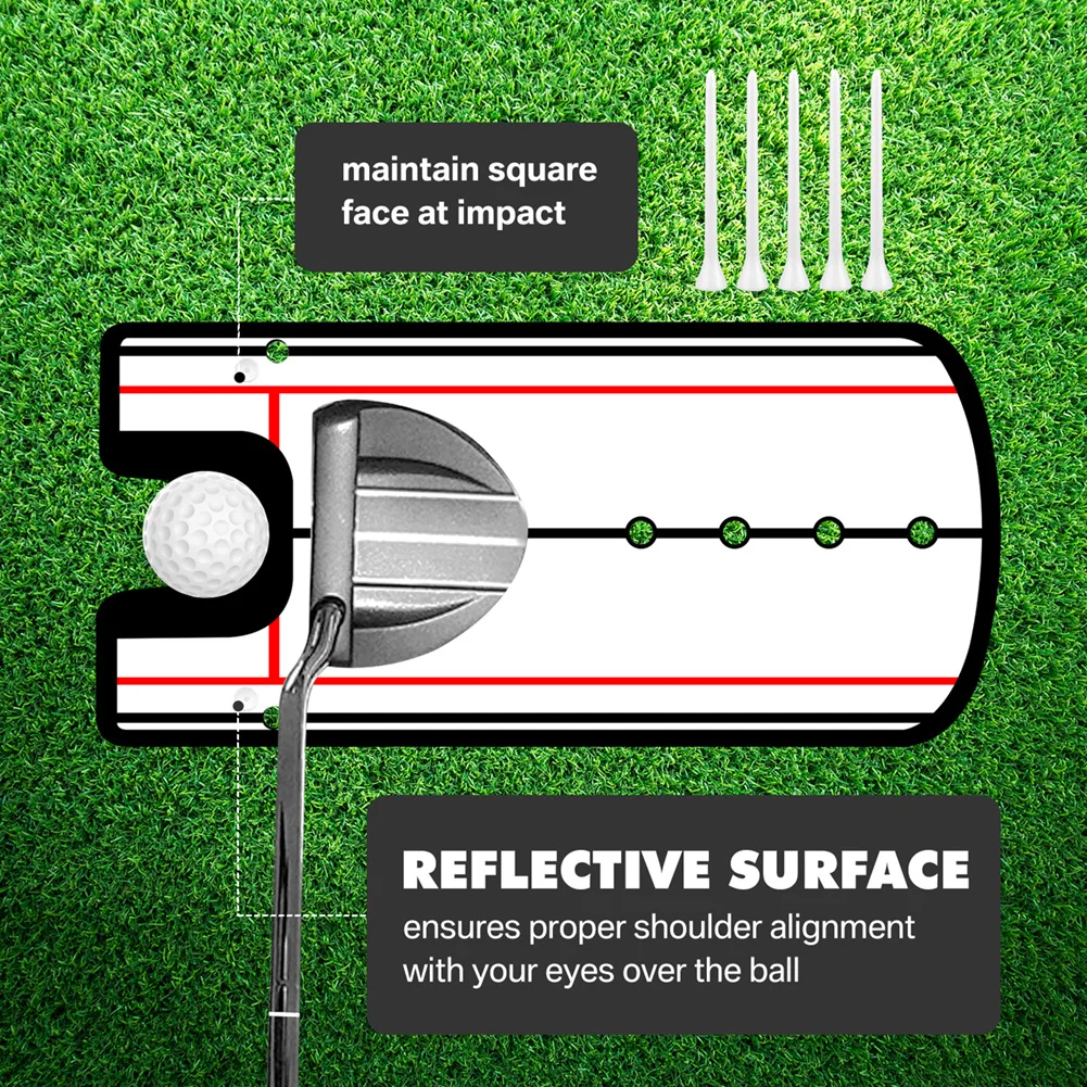 Espejo de práctica de colocación de Golf, ayuda de entrenamiento de alineación de espejo, línea de ojo de espejo de Putter de práctica de Golf