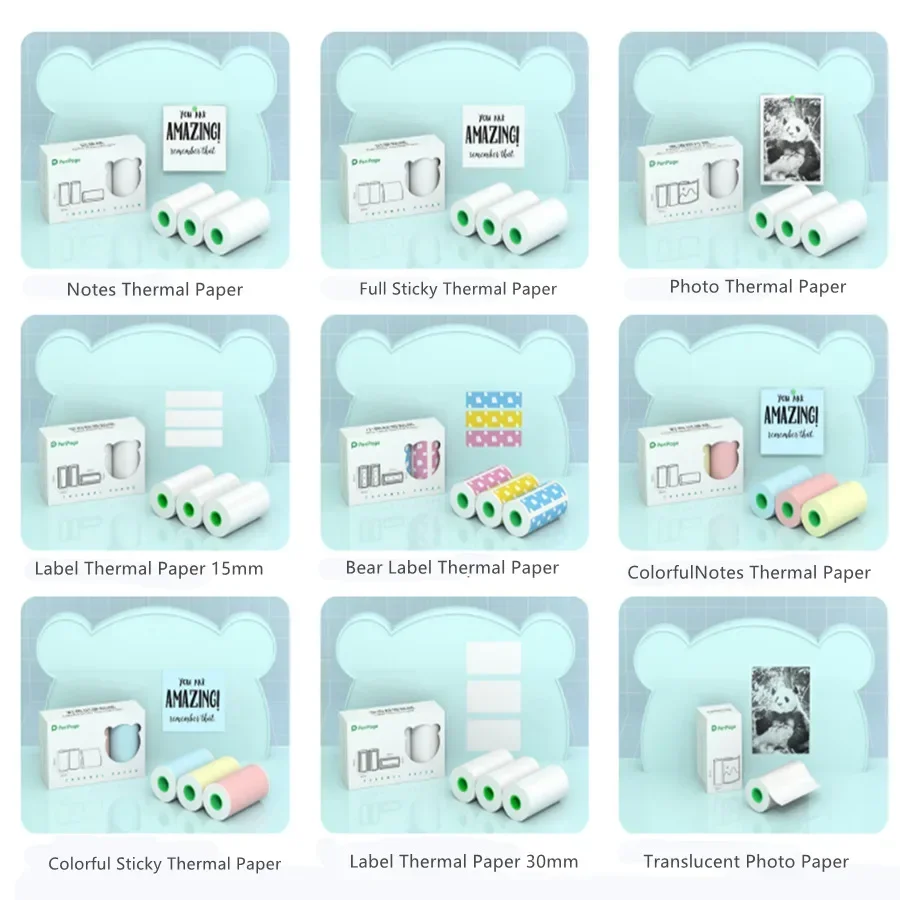 Peripage-Papier thermique auto-adhésif pour imprimante Poooli Papeang, impression claire, autocollant, étiquette, papier photo pour téléphone