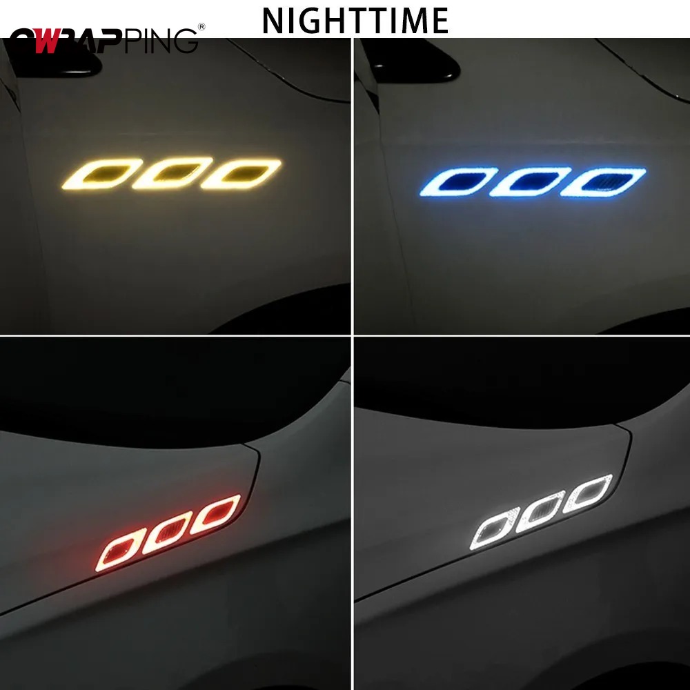 6pcs/Set Car Reflective Stickers Anti-Scratch Safety Warning Sticker for Moto Truck Auto Motor Exterior Decorative Accessories