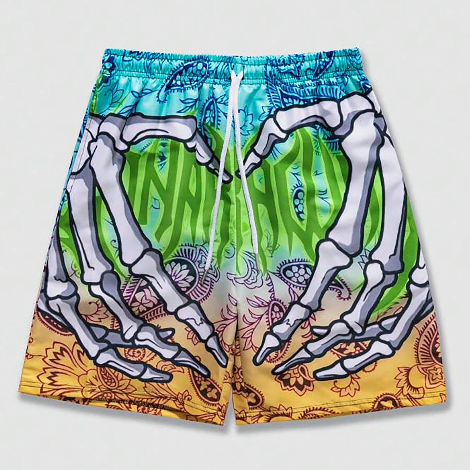 Cintura elástica jogging shorts troncos de natação board shorts verão novos shorts de praia com mão impressão 3d y2k shorts para homem