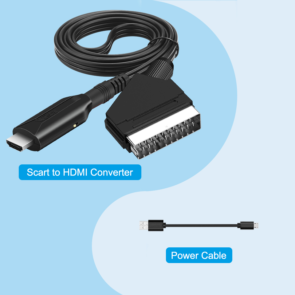 Scart to hdmi Compatible Cable Converter Professional Video Audio Adapter for HD TV DVD Game Accessories