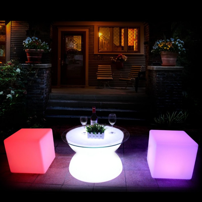 ใหม่รีโมทคอนโทรลแบบชาร์จไฟได้ LED Light-emitting Cube 16 สี KTV เก้าอี้บาร์บ้านตกแต่งห้องนอนโต๊ะโคมไฟกลางแจ้ง
