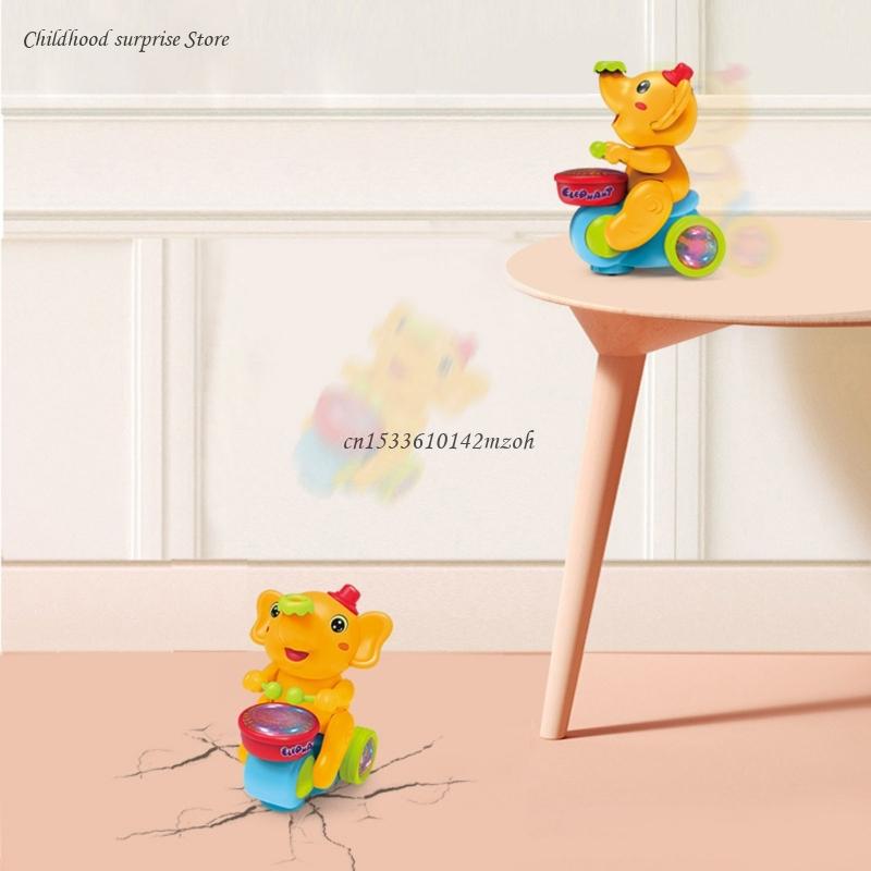 Elefante elétrico andando brinquedo batendo tambor soprando bola brinquedo com luz música dropship