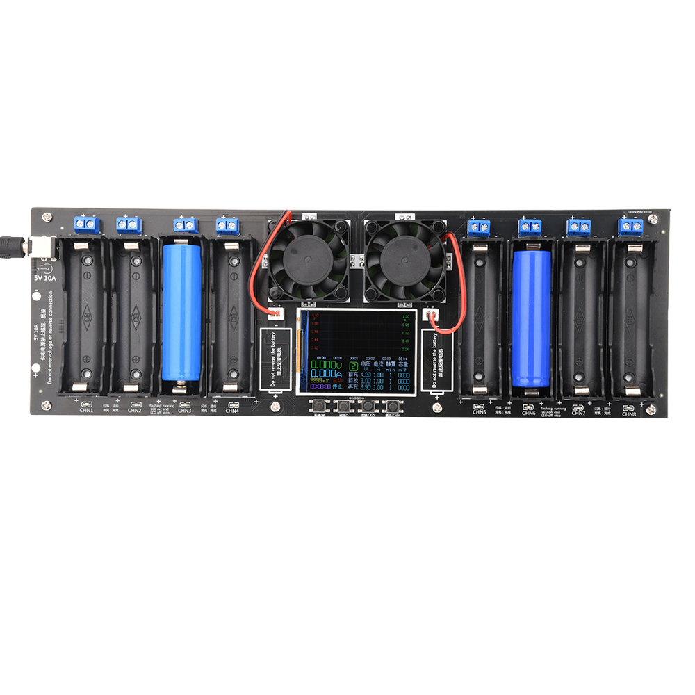 Probador de capacidad de batería de litio 18650, puerto CC, pantalla a Color de 2,4 pulgadas, módulo Detector de energía de batería Digital DC5V 10A automático C