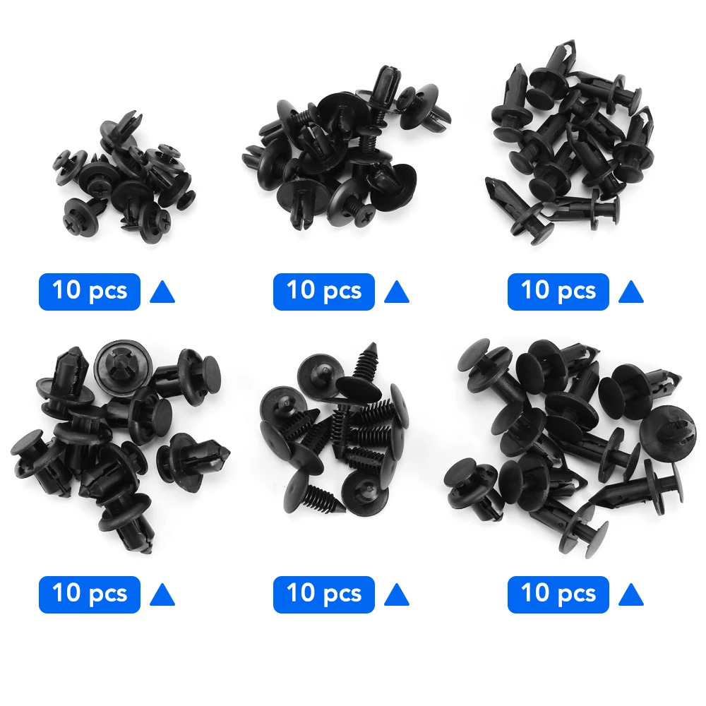 Clips de sujeción automáticos de 6 tamaños, 60 uds., retenedor de vehículo, remache, Panel de puerta para Audis TT B8 A1 A3 A4 B5 B6 B7 A5 A6 C5 C6 C7 A7 A8 D3 D4
