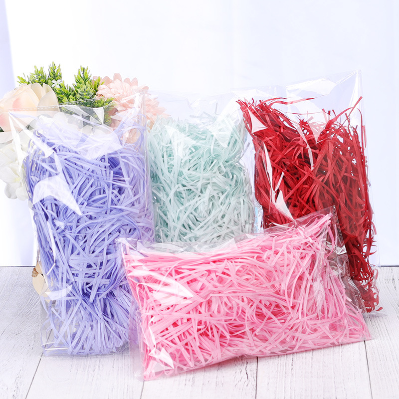 50/100g Wielokolorowe, postrzępione, marszczone pasma papieru Postrzępione, marszczone konfetti DIY Pudełko na prezenty Wypełnienie Impreza Ślub Dekoracje świąteczne