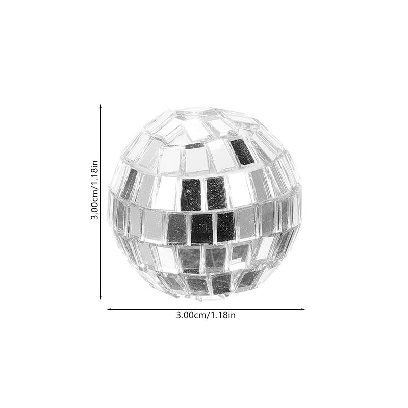Mini Cakes Disco Mirror Ball, Bolas De Iluminação, Ornamento De Prata, Efeito De Vidro, Suspensão Reflexiva, 12 Pcs