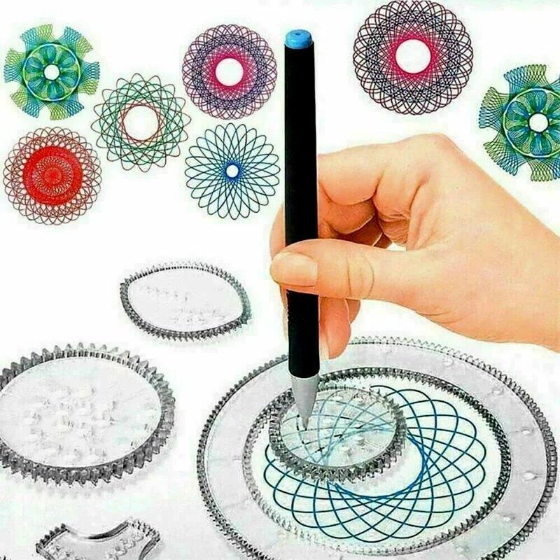 27 Pcs Tin Draw 드로잉 아트 오리지널 Spirograph 디자인 세트 공예 어린이 장난감 만들기