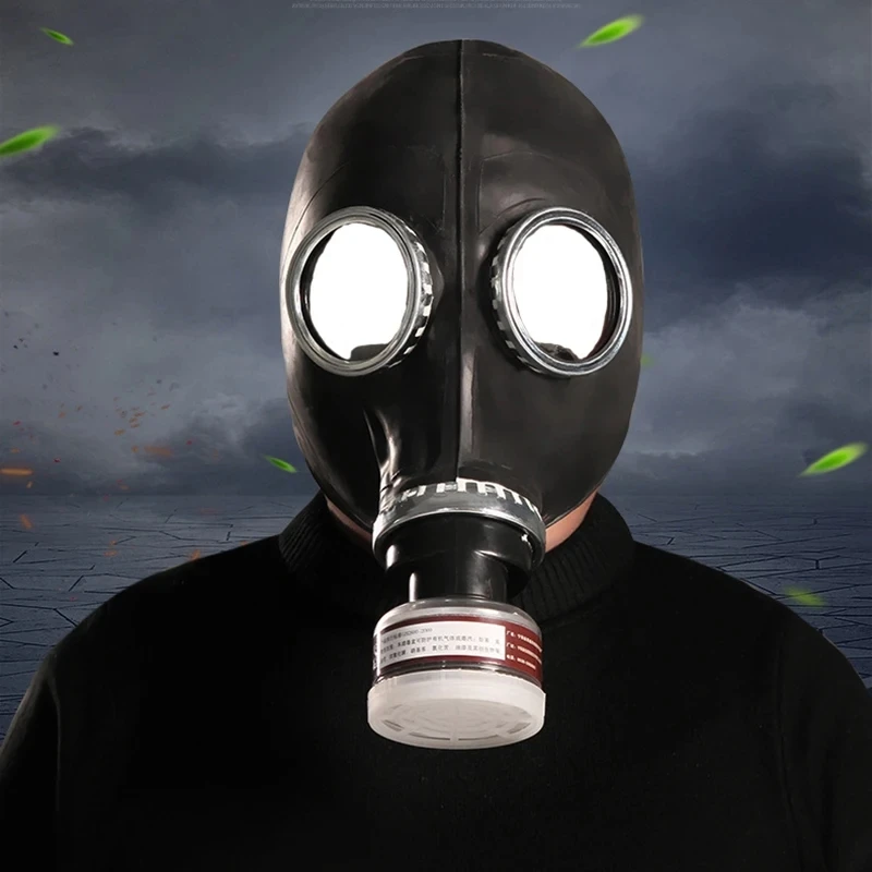 64 ประเภทอเนกประสงค์สีดําแก๊ส Full Mask Respirator ความปลอดภัยหน้ากากป้องกันสารเคมีภาพวาดสเปรย์ Pesticide หน้ากากยางธรรมชาติ