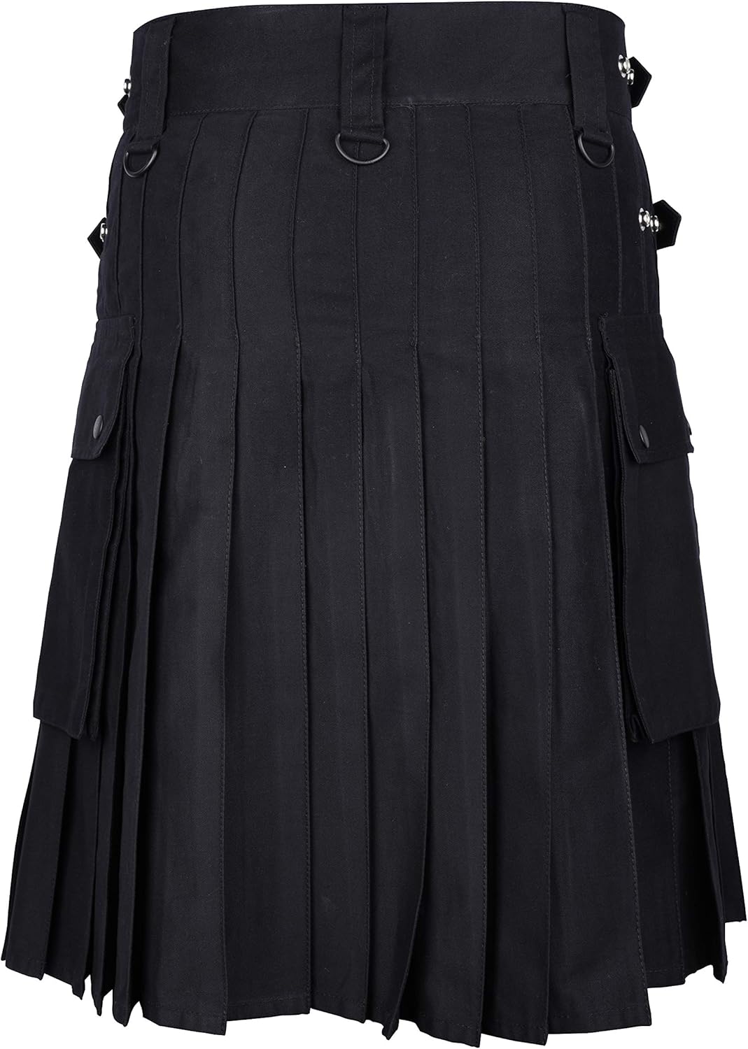 Men's Cotton Utility Kilt with Leather Strap & Cargo Pocket-Plus Size kilts for Men