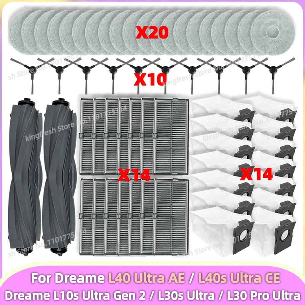 Fit For ( Dreame L10s Ultra Gen 2/ L30s Ultra/ L30 Pro Ultra, Dreame L40 Ultra AE / L40s Ultra CE ) Parts Brush Filter Mop Bag