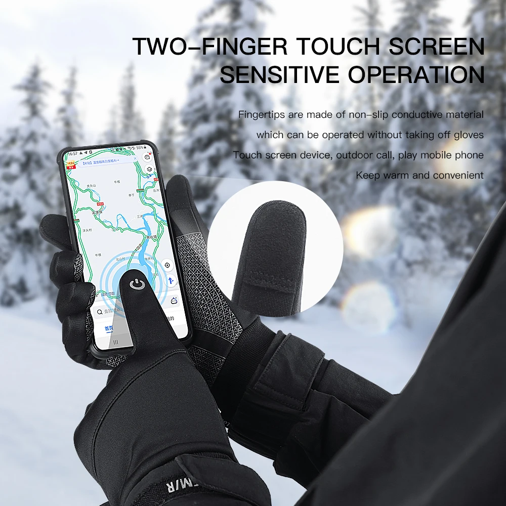 Outono inverno luvas de ciclismo à prova de choque antiderrapante à prova de vento quente touchscreen caminhadas ao ar livre esqui equitação luvas de moto masculino