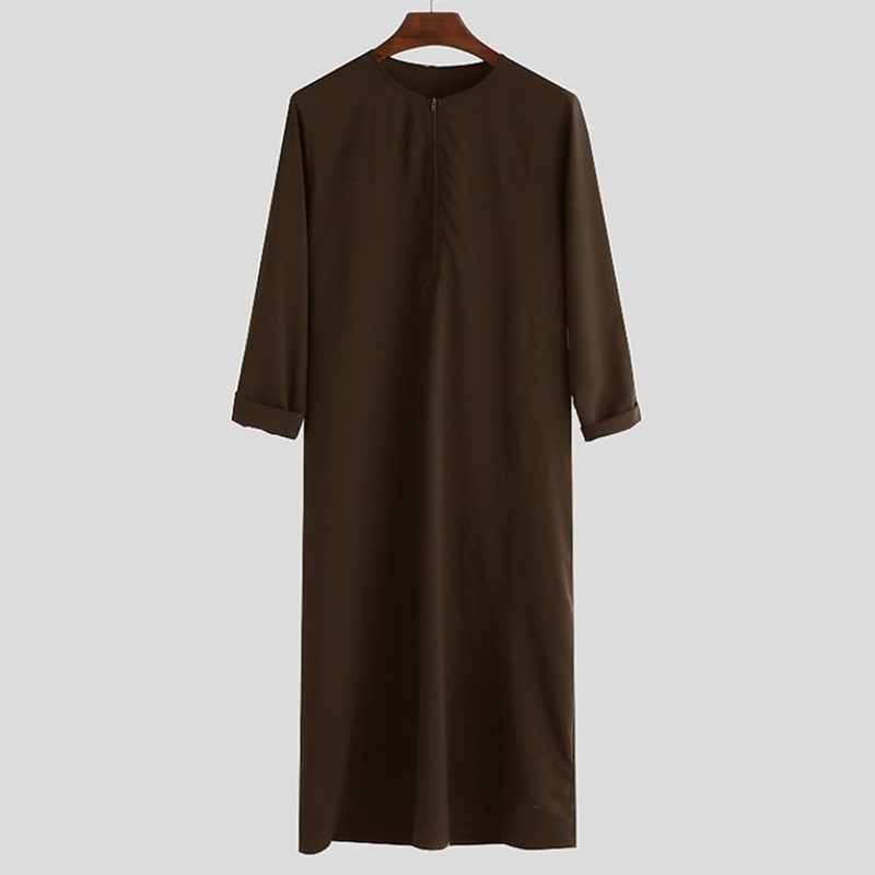 2025 NIEUWE Rits mannen Islam Arabische Thobe Gewaad Dishdasha Moslim Abaya Kaftan Jurk Thobe Jubba Gown Eid Ramadan Moslim kleding